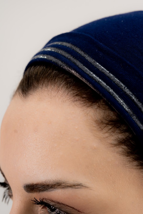 Silikonlu Önü Dikişsiz Kaymaz Lacivert Renk Bone