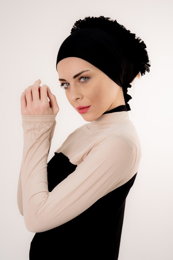 Balıkçı Yakalı Boyunluklu Kolluk Bej Rengi