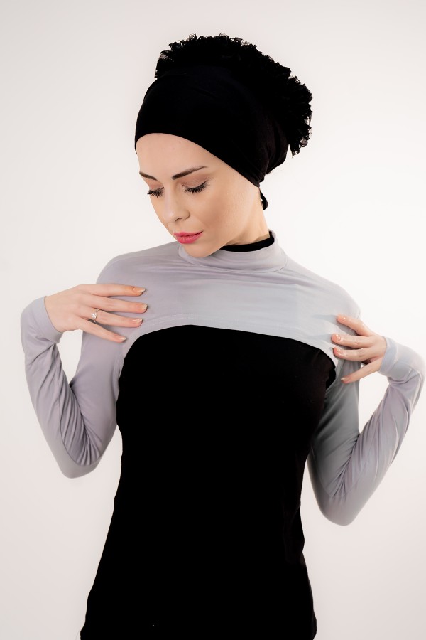 Balıkçı Yakalı Boyunluklu Kolluk Gri Rengi